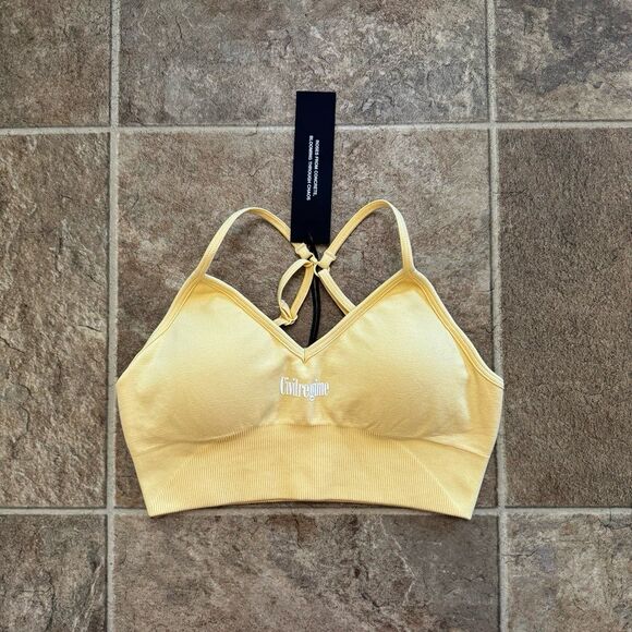 Civil Regime Pastel Yellow Kelly Seamless Bra Size Small - Picture 1 of 7